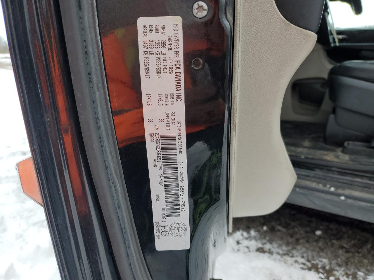 2016 Dodge Grand Caravan Crew VIN: 2C4RDGDG2GR361211 Lot: 92255435