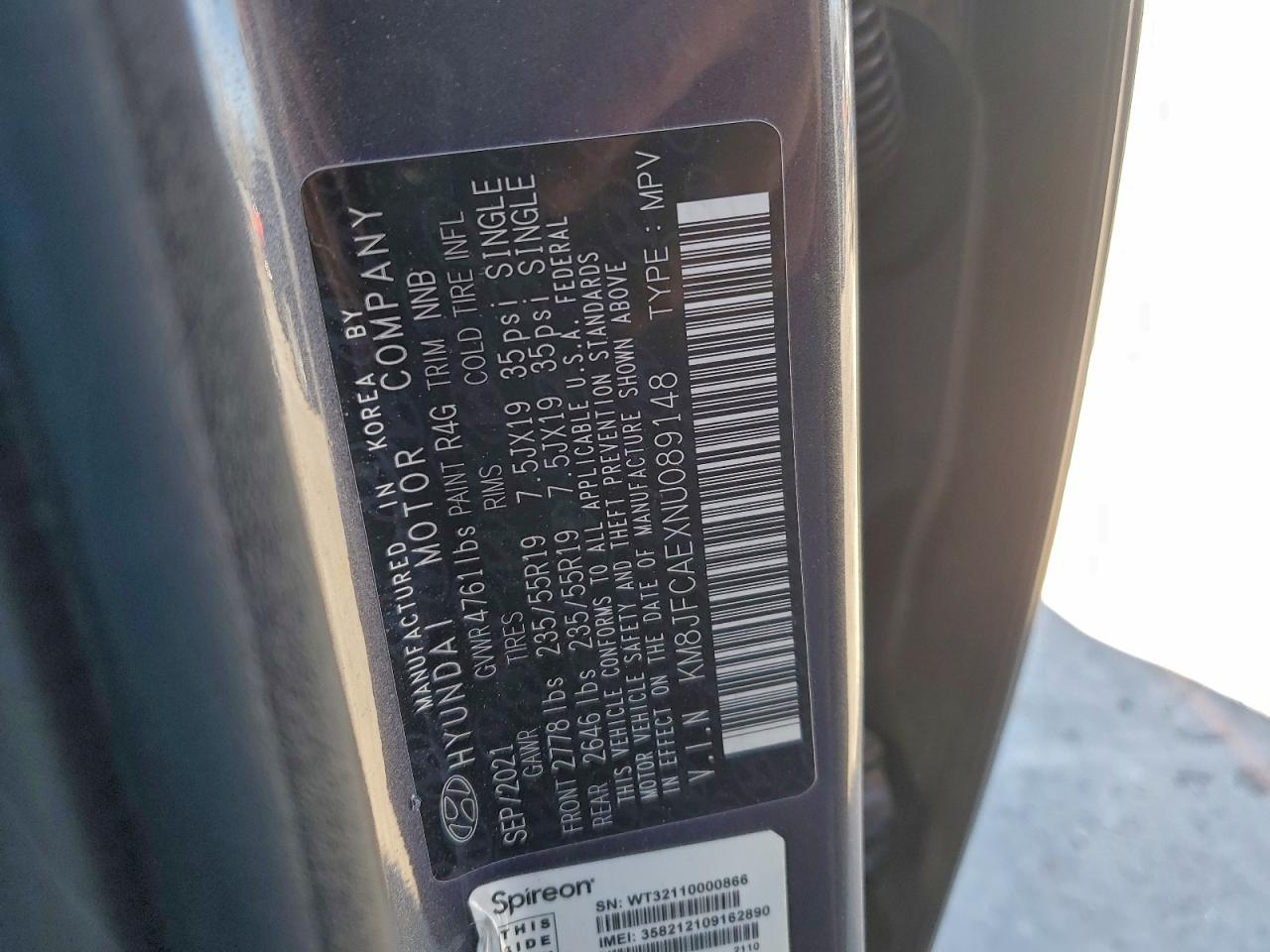 2022 Hyundai Tucson N Line VIN: KM8JFCAEXNU089148 Lot: 94178795