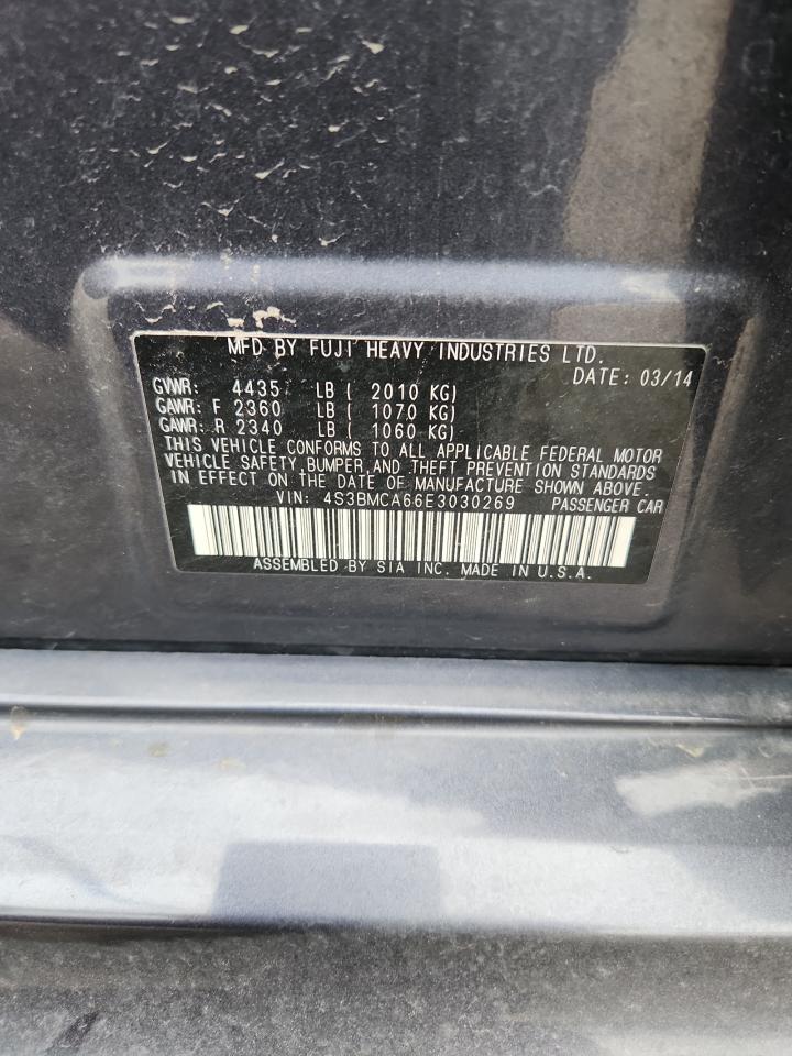 2014 Subaru Legacy 2.5I VIN: 4S3BMCA66E3030269 Lot: 91461705