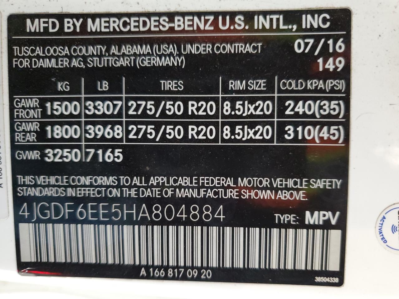 2017 Mercedes-Benz Gls 450 4Matic VIN: 4JGDF6EE5HA804884 Lot: 92886515
