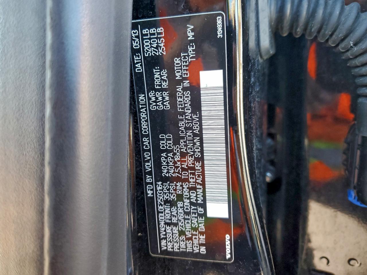 2014 Volvo Xc60 3.2 VIN: YV4940DL0E2503164 Lot: 94280785