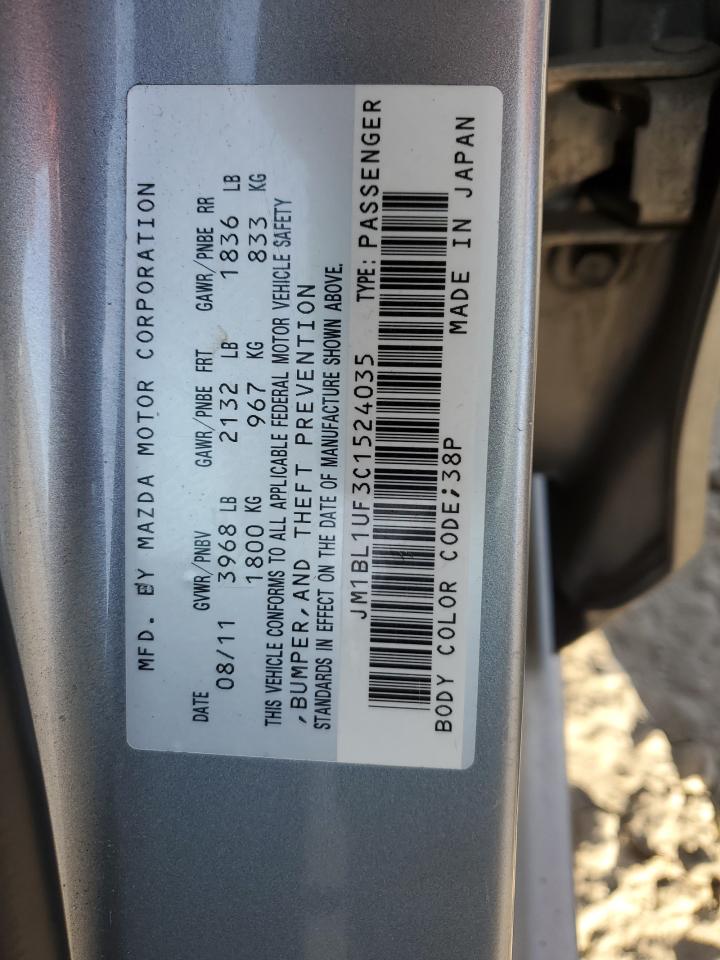 2012 Mazda 3 I VIN: JM1BL1UF3C1524035 Lot: 91425105