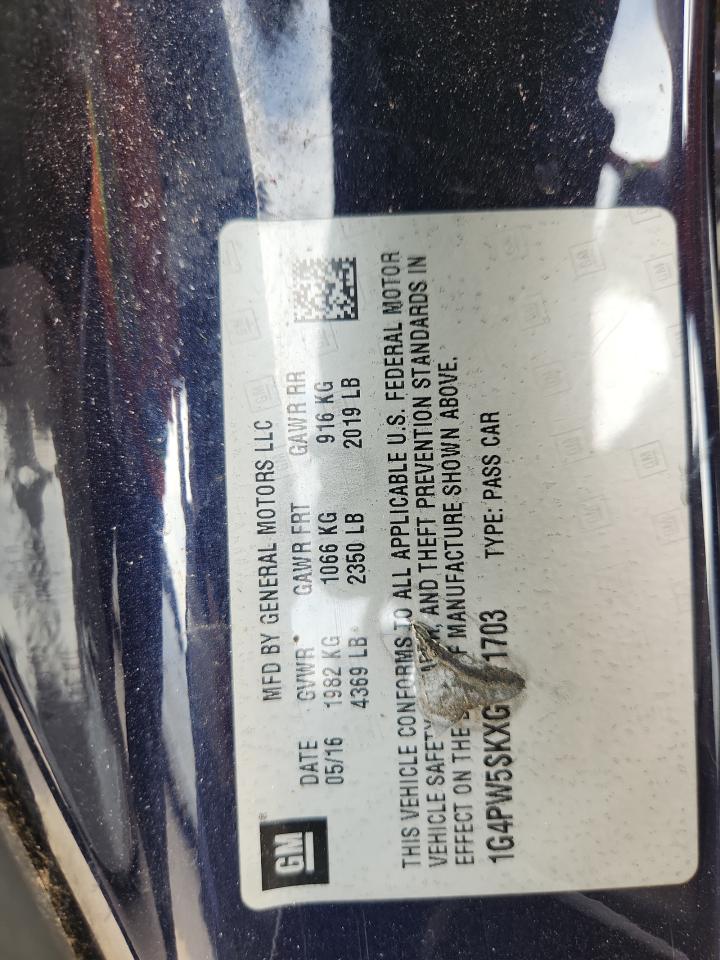 2016 Buick Verano Sport Touring VIN: 1G4PW5SKXG4171703 Lot: 92683945