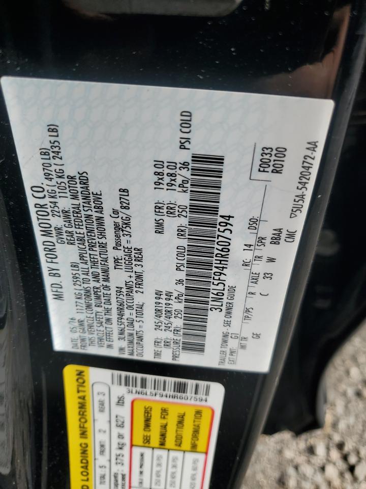 2017 Lincoln Mkz Reserve VIN: 3LN6L5F94HR607594 Lot: 90816405