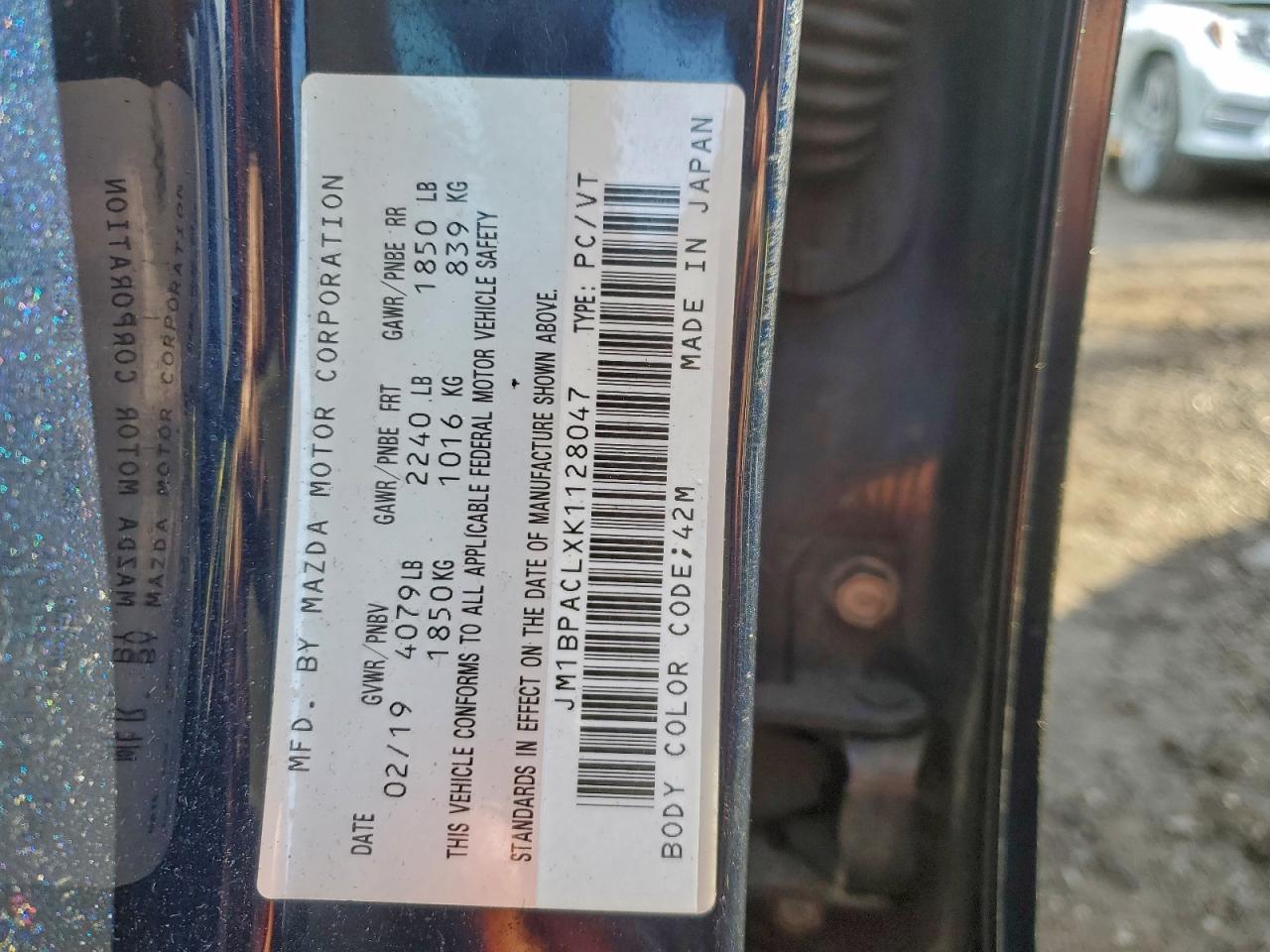 2019 Mazda 3 Preferred Plus VIN: JM1BPACLXK1128047 Lot: 94181245