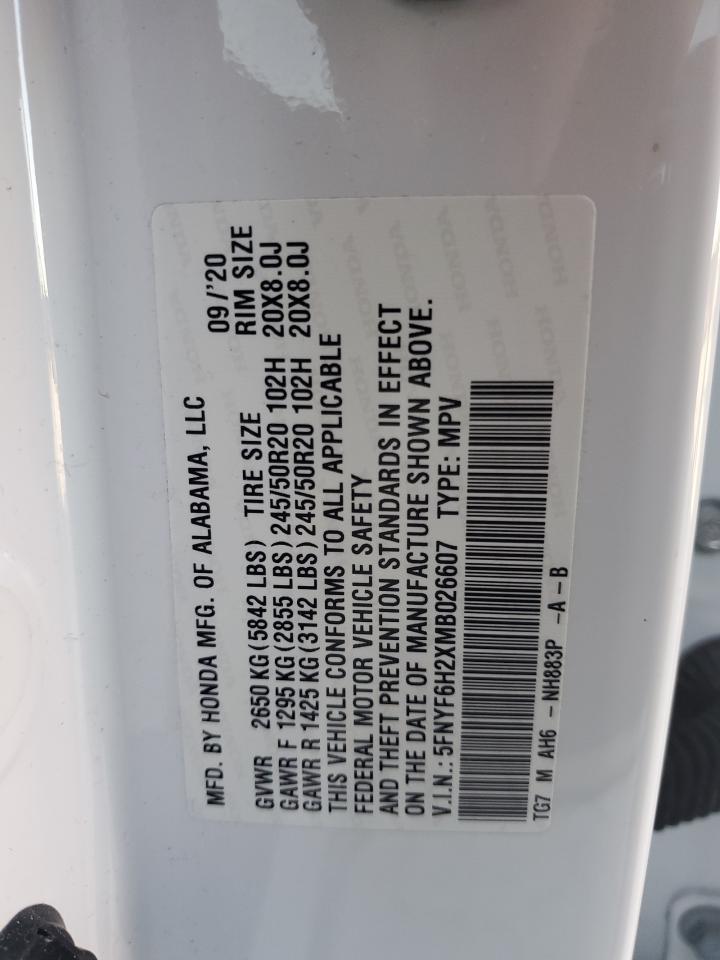 2021 Honda Pilot Se VIN: 5FNYF6H2XMB026607 Lot: 92352385