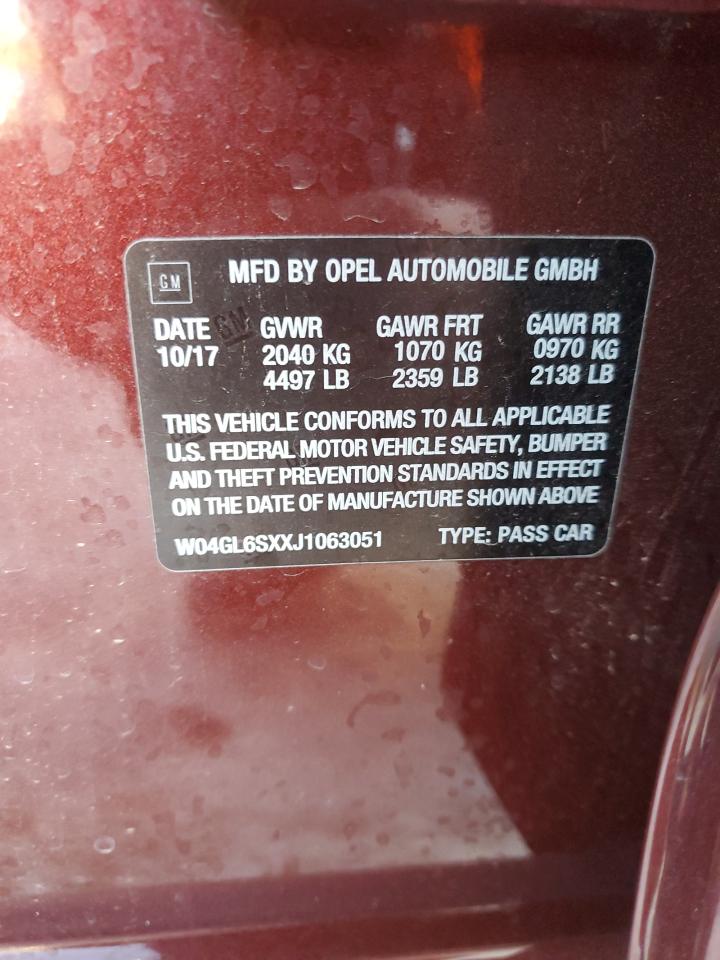 2018 Buick Regal Preferred VIN: W04GL6SXXJ1063051 Lot: 91733495