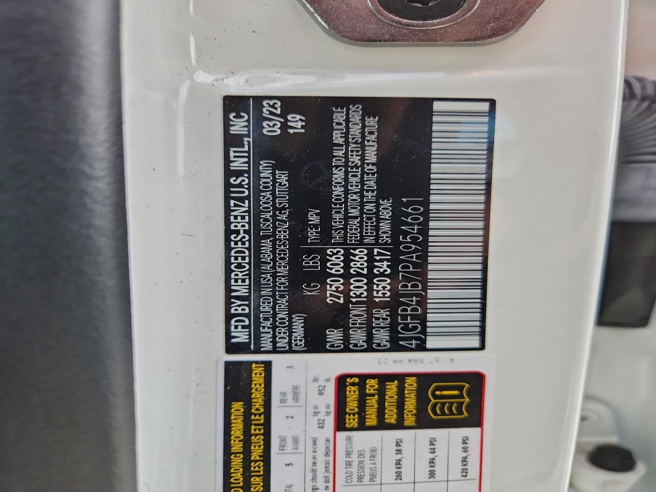 2023 Mercedes-Benz Gle 350 VIN: 4JGFB4JB7PA954661 Lot: 94481295