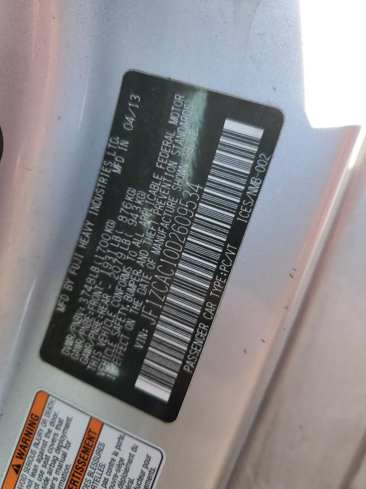 2013 Subaru Brz 2.0 Limited VIN: JF1ZCAC10D2609534 Lot: 91827695