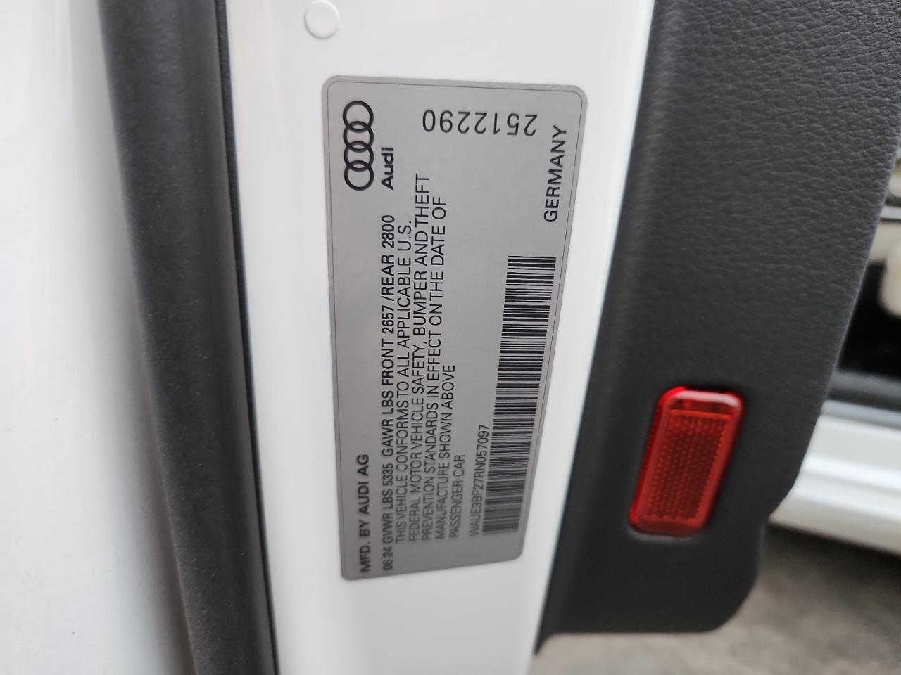 2024 Audi A6 Premium Plus VIN: WAUE3BF27RN057097 Lot: 93728825