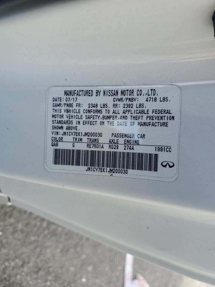 2018 Infiniti Q60 Pure VIN: JN1CV7EK1JM200030 Lot: 93262845