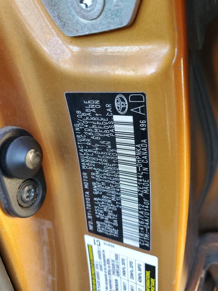 2009 Toyota Corolla Matrix S VIN: 2T1LE40E99C011003 Lot: 85434065