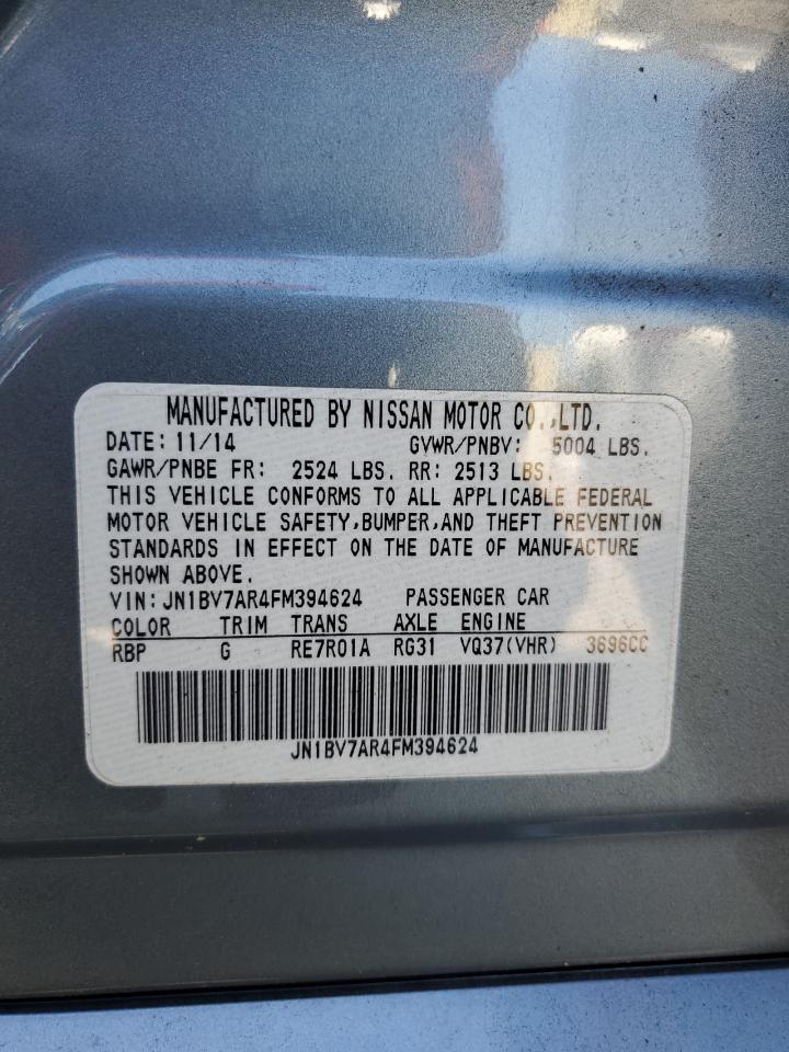 2015 Infiniti Q50 Base VIN: JN1BV7AR4FM394624 Lot: 93552905