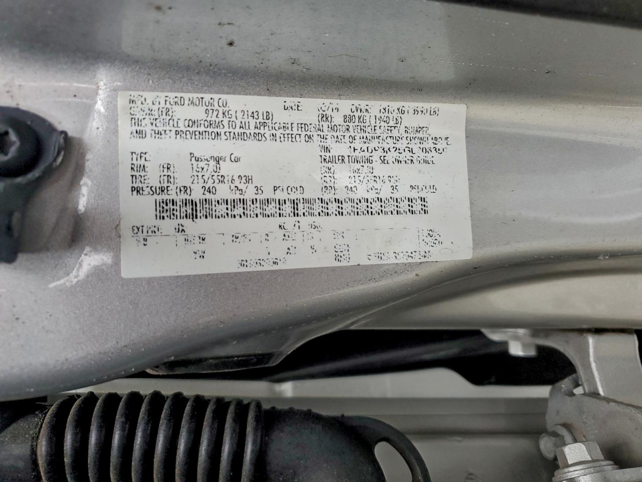 2016 Ford Focus Se VIN: 1FADP3K25GL306350 Lot: 92730965