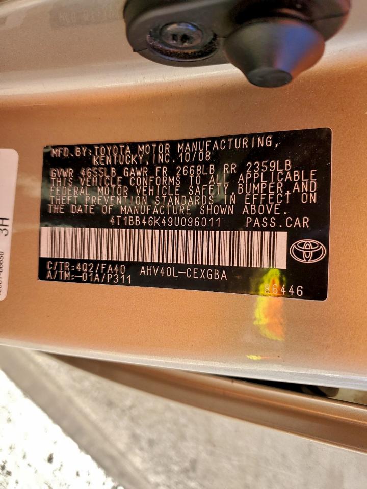 2009 Toyota Camry Hybrid VIN: 4T1BB46K49U096011 Lot: 94352455