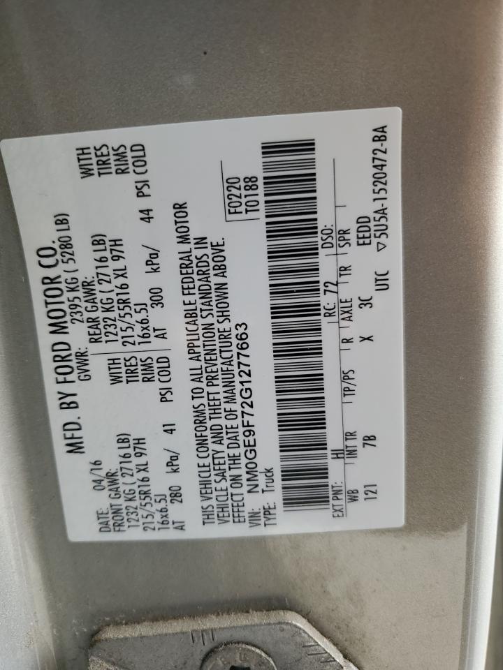 2016 Ford Transit Connect Xlt VIN: NM0GE9F72G1277663 Lot: 91871195