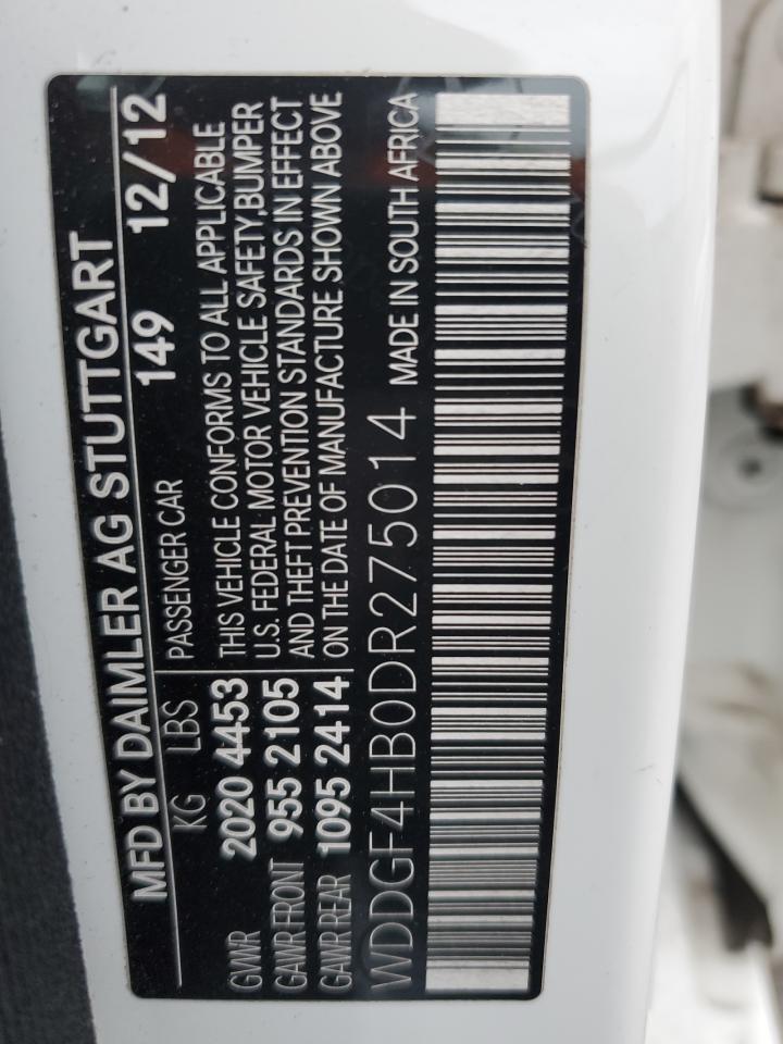 2013 Mercedes-Benz C 250 VIN: WDDGF4HB0DR275014 Lot: 92843865