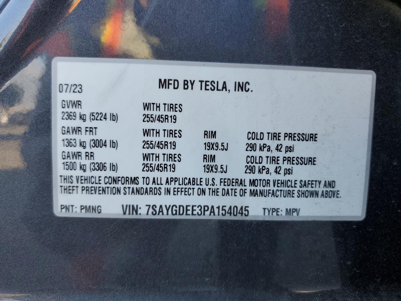 2023 Tesla Model Y VIN: 7SAYGDEE3PA154045 Lot: 90666385