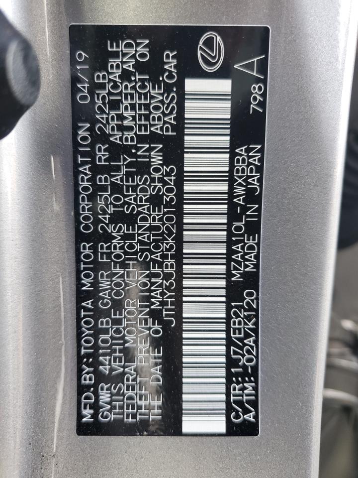 2019 Lexus Ux 200 VIN: JTHY3JBH3K2013043 Lot: 92111005