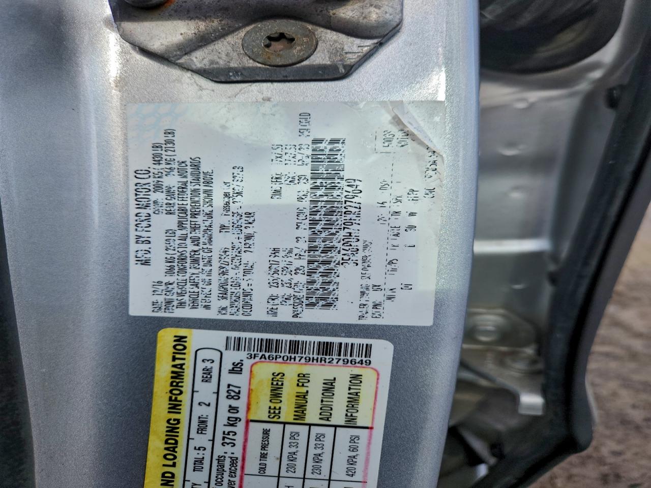 2017 Ford Fusion Se VIN: 3FA6P0H79HR279649 Lot: 93871215