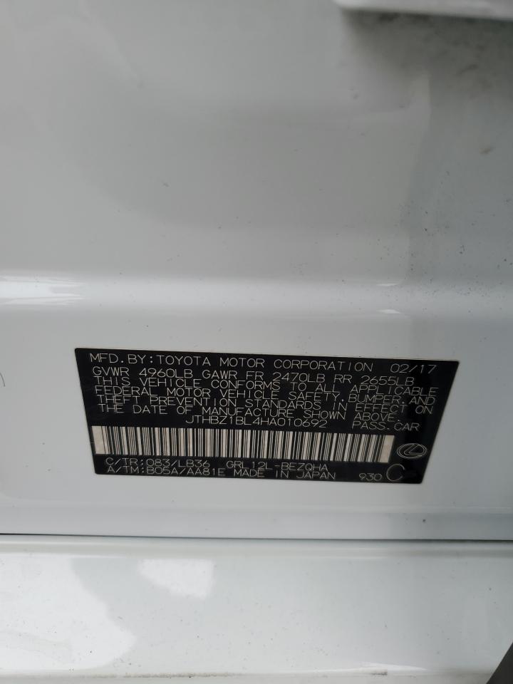 2017 Lexus Gs 350 Base VIN: JTHBZ1BL4HA010692 Lot: 91569895