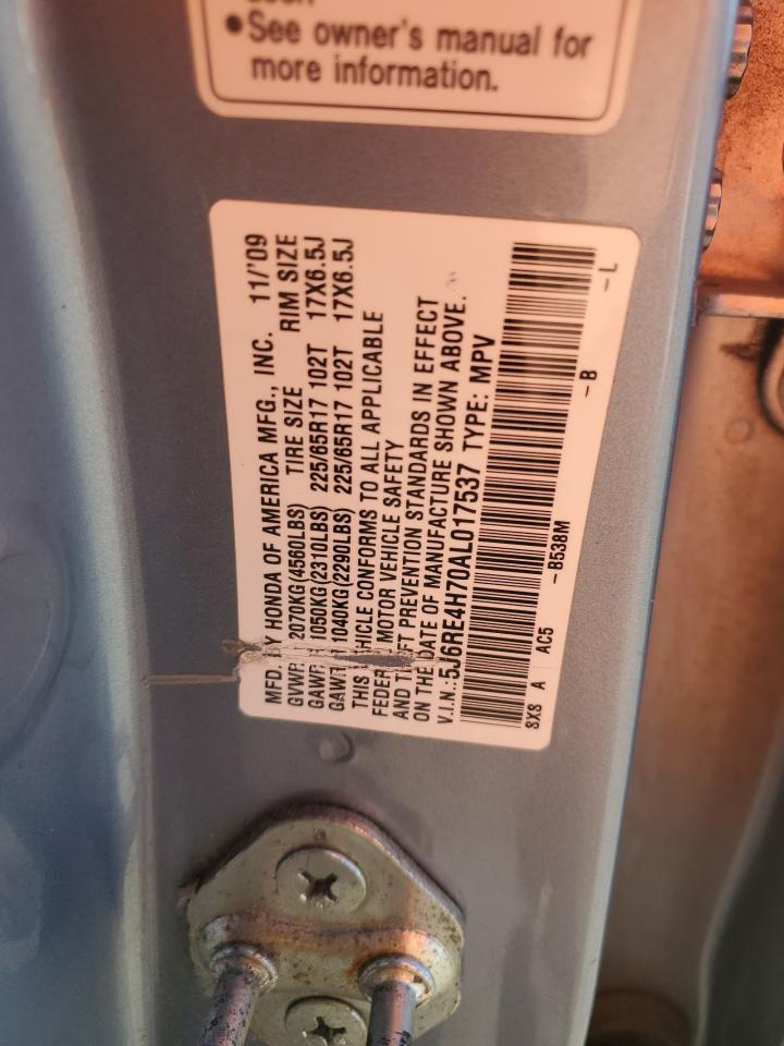 2010 Honda Cr-V Exl VIN: 5J6RE4H70AL017537 Lot: 91693335