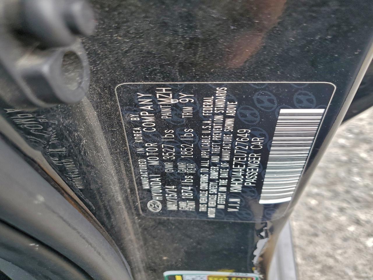 2014 Hyundai Accent Gls VIN: KMHCU4AE7EU727649 Lot: 94086555