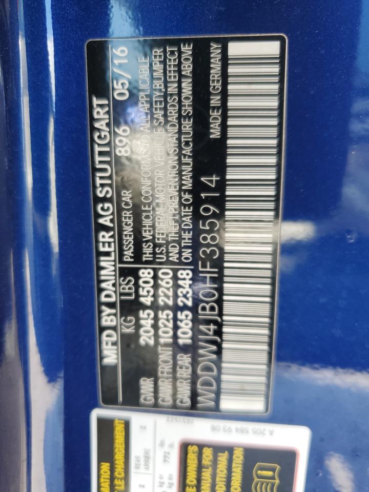 2017 Mercedes-Benz C 300 VIN: WDDWJ4JB0HF385914 Lot: 91649005