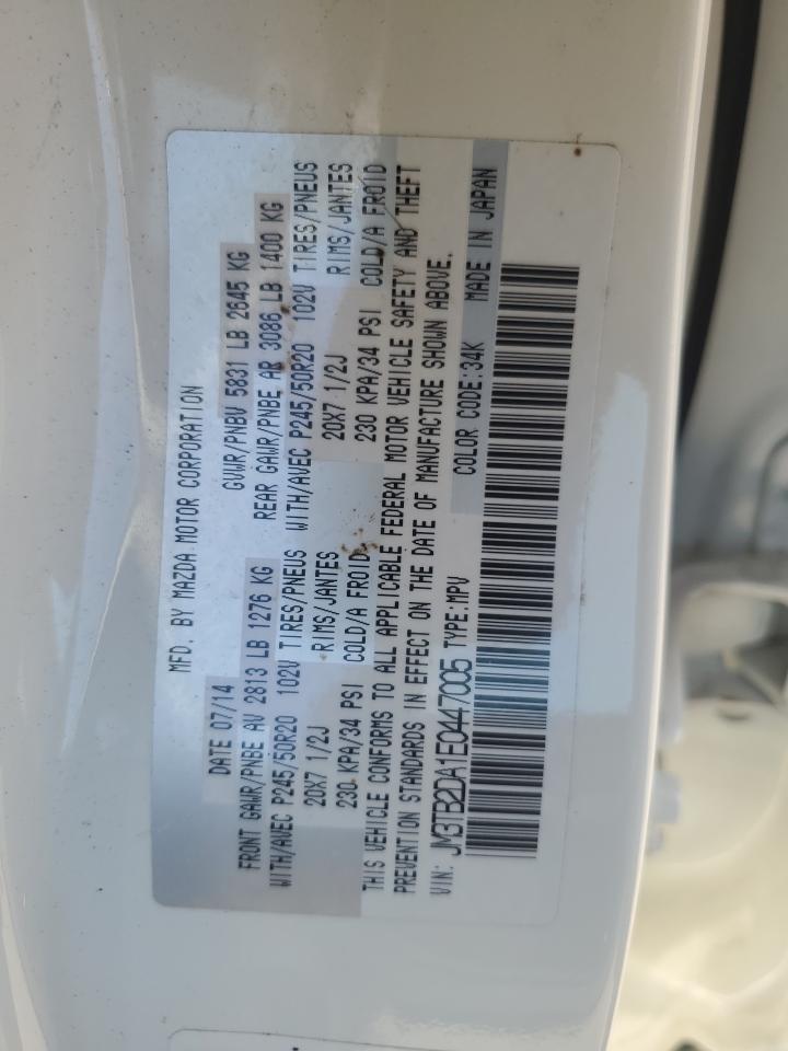 2014 Mazda Cx-9 Grand Touring VIN: JM3TB2DA1E0447005 Lot: 92883025