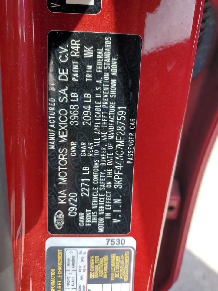 2021 Kia Forte Gt VIN: 3KPF44AC7ME287591 Lot: 92091865