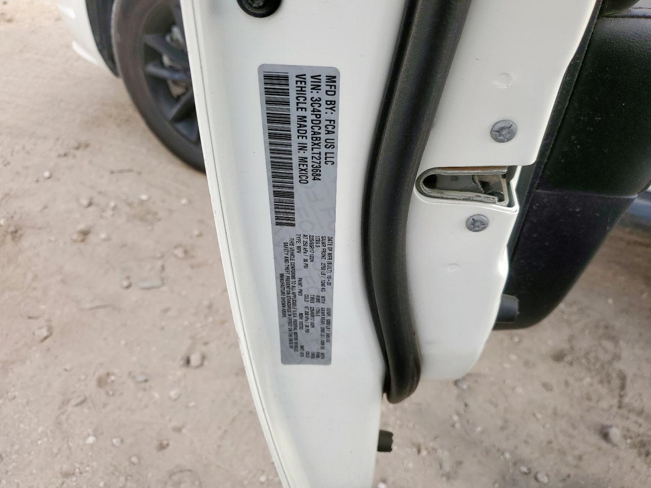 2020 Dodge Journey Se VIN: 3C4PDCABXLT273684 Lot: 94070395