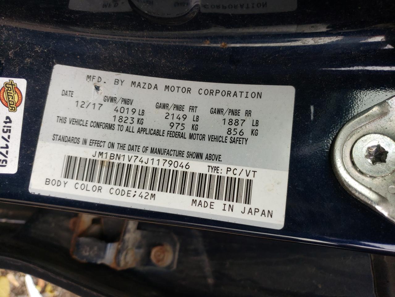 2018 Mazda 3 Gs VIN: JM1BN1V74J1179046 Lot: 90276375