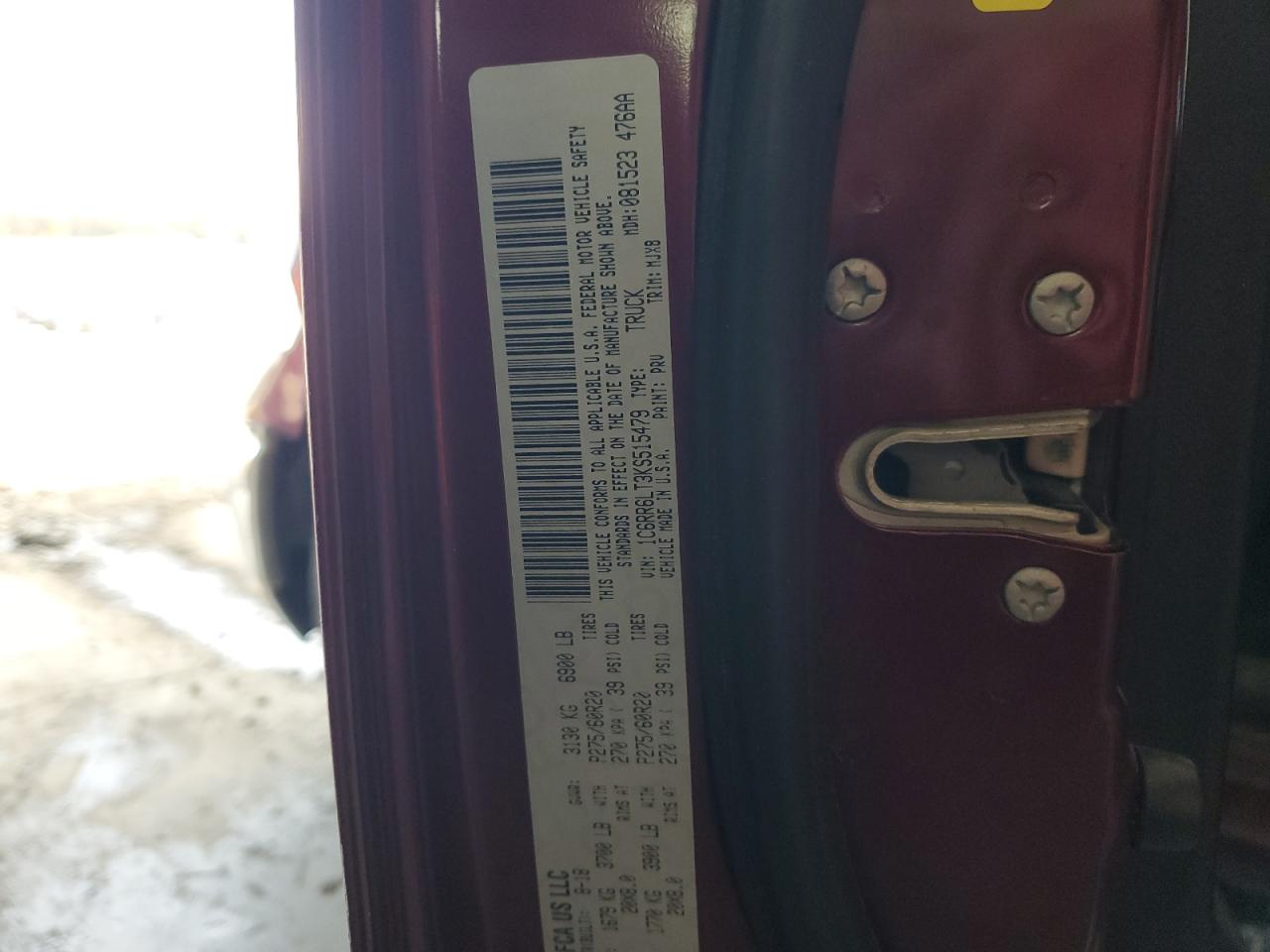 2019 Ram 1500 Classic Slt VIN: 1C6RR6LT3KS515479 Lot: 90611375