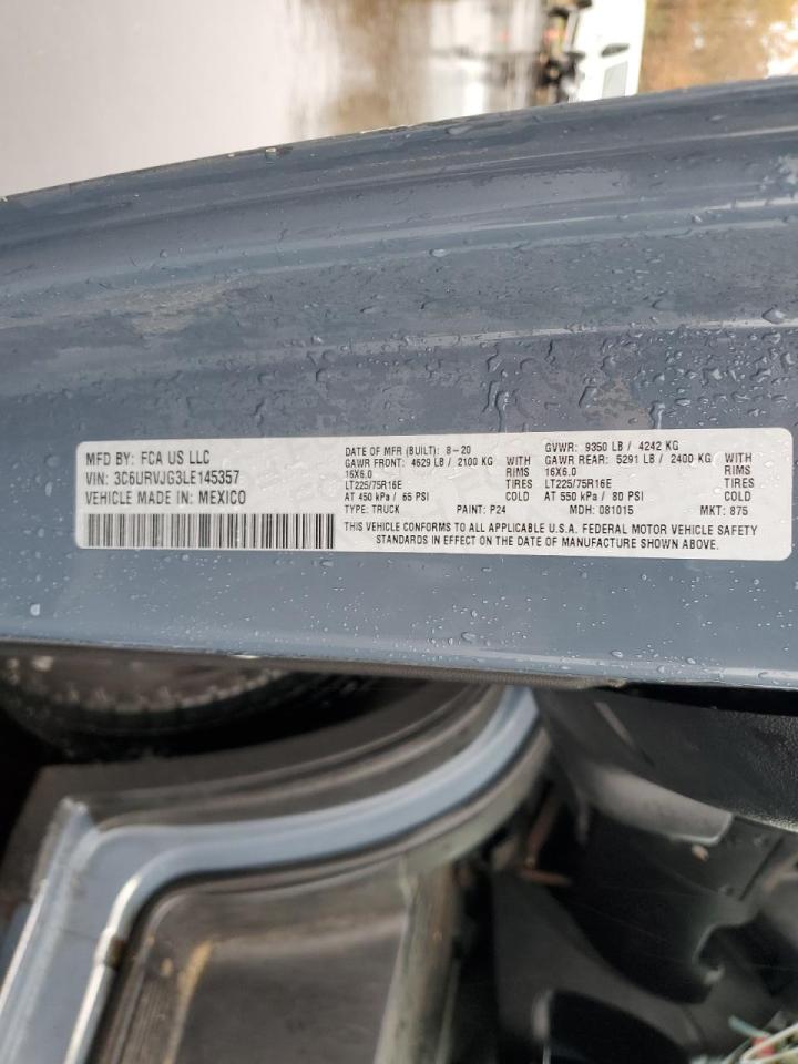 2020 Ram Promaster 3500 Delivery Van VIN: 3C6URVJG3LE145357 Lot: 90248455