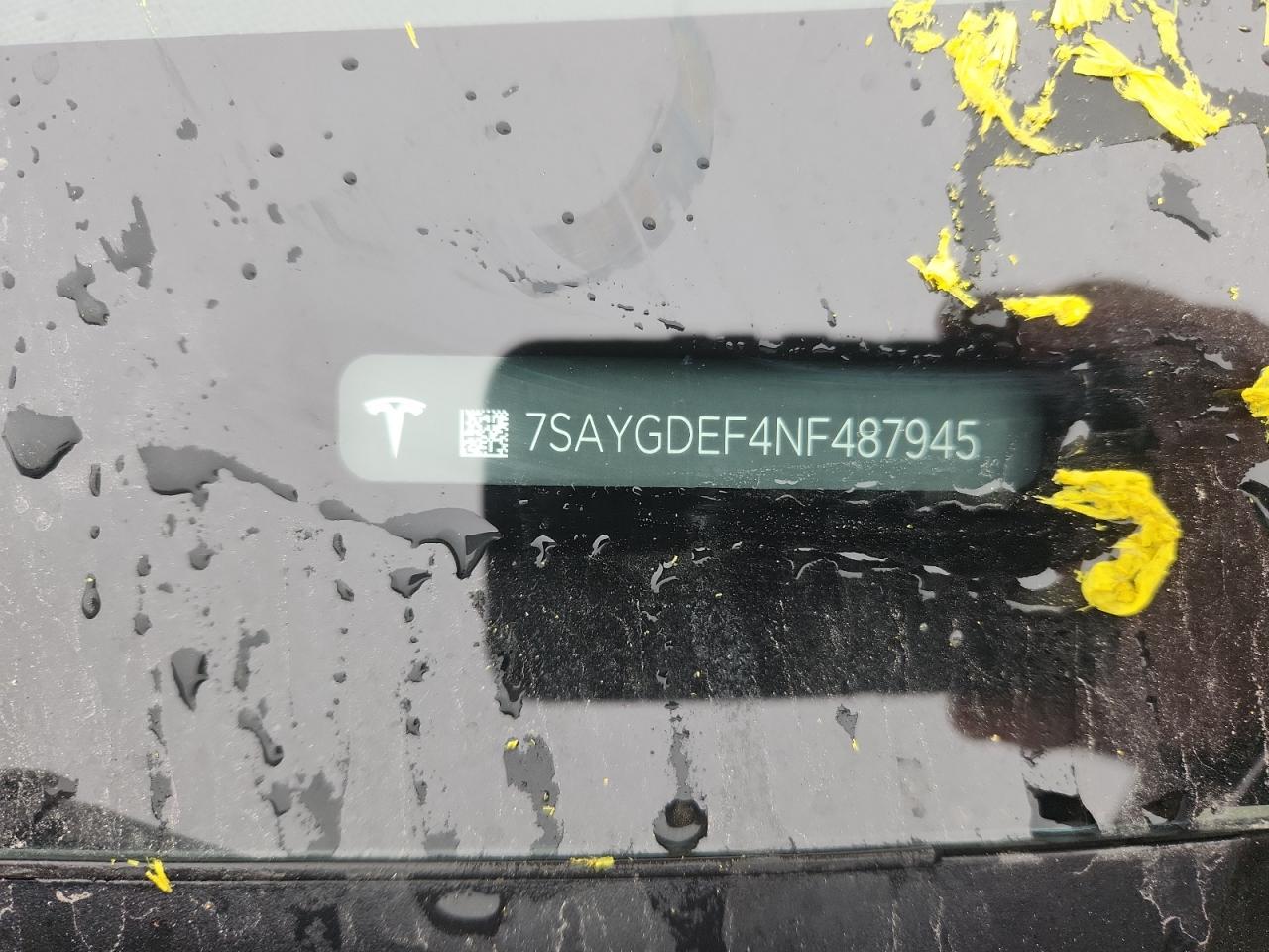 2022 Tesla Model Y VIN: 7SAYGDEF4NF487945 Lot: 90706985