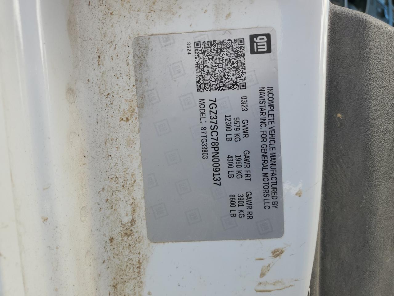 2023 GMC Savana Cutaway G3500 VIN: 7GZ37SC78PN009137 Lot: 90678725