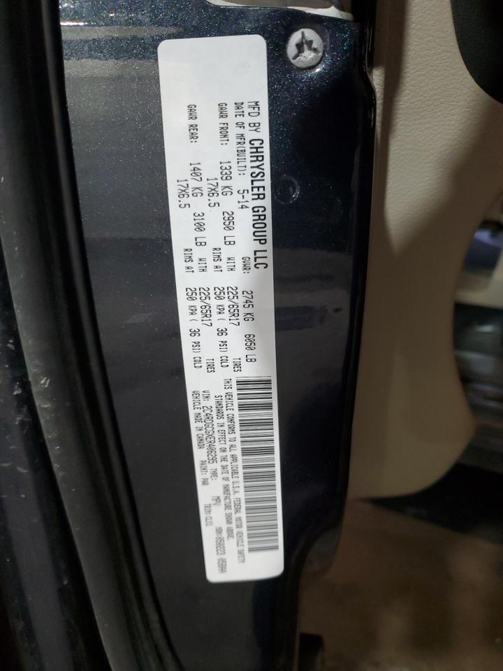 2014 Dodge Grand Caravan Sxt VIN: 2C4RDGCGXER406295 Lot: 91973445