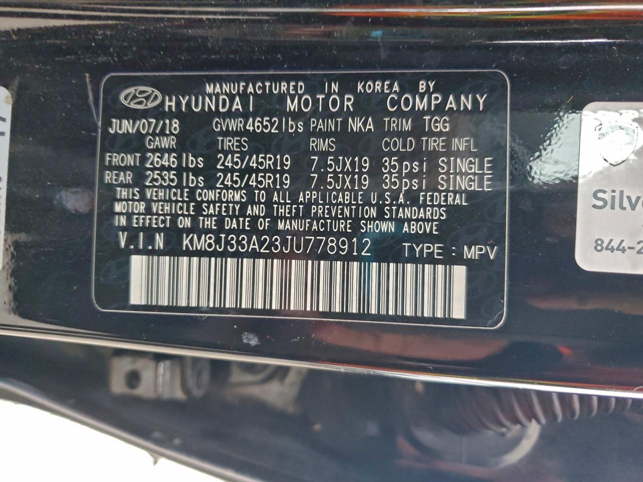 2018 Hyundai Tucson Value VIN: KM8J33A23JU778912 Lot: 93389745