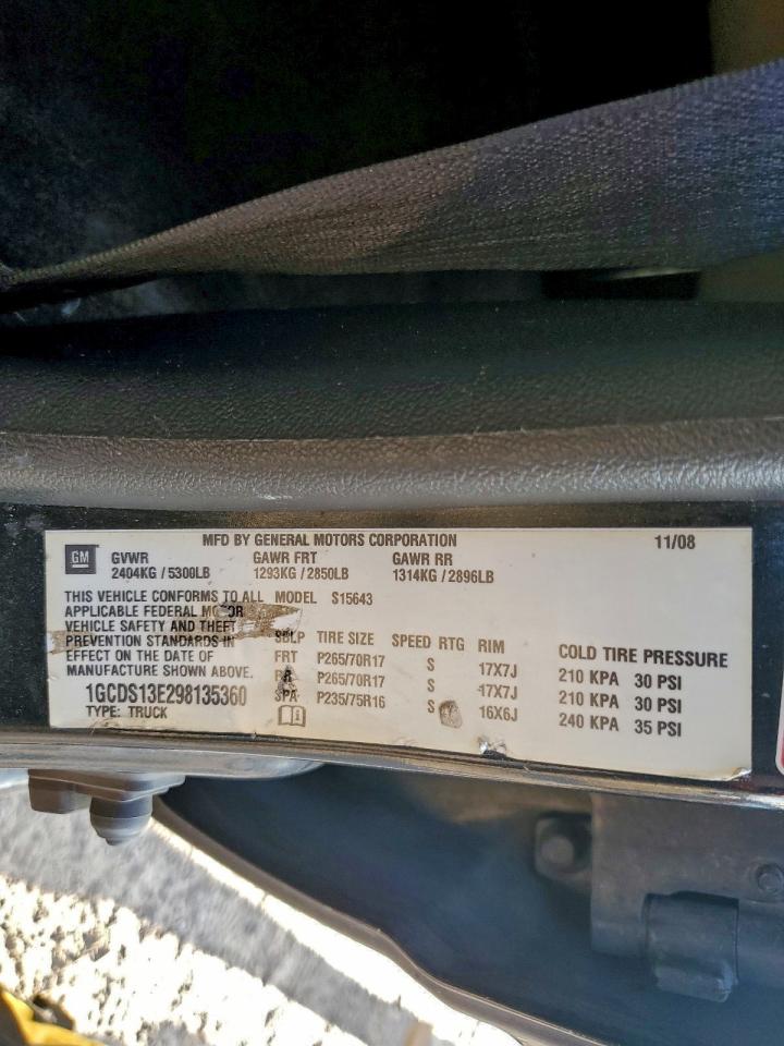 2009 Chevrolet Colorado VIN: 1GCDS13E298135360 Lot: 94490935