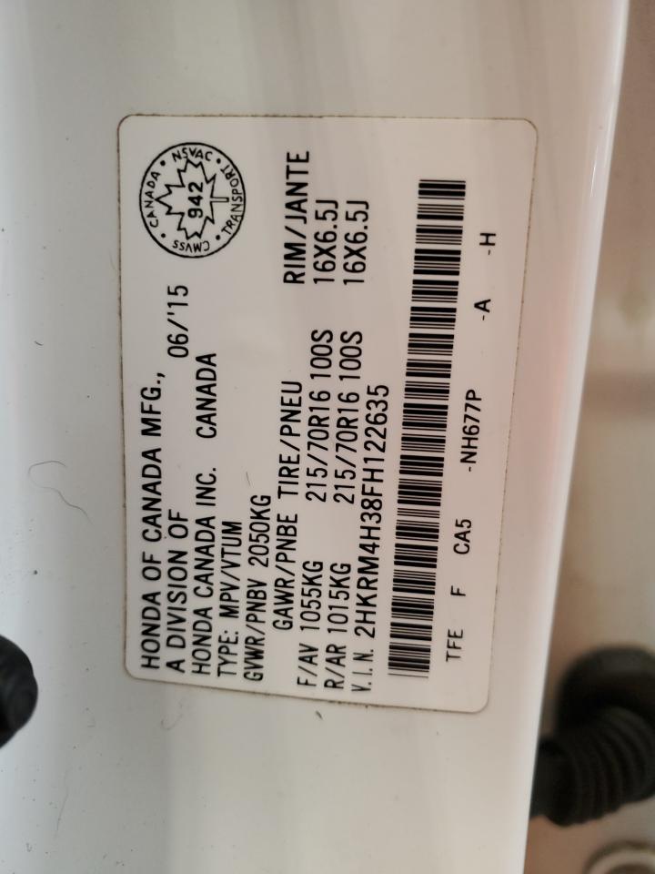 2015 Honda Cr-V Lx VIN: 2HKRM4H38FH122635 Lot: 93199695