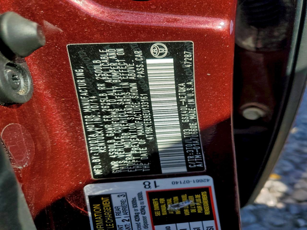 2014 Toyota Avalon Base VIN: 4T1BK1EB9EU133161 Lot: 94141635