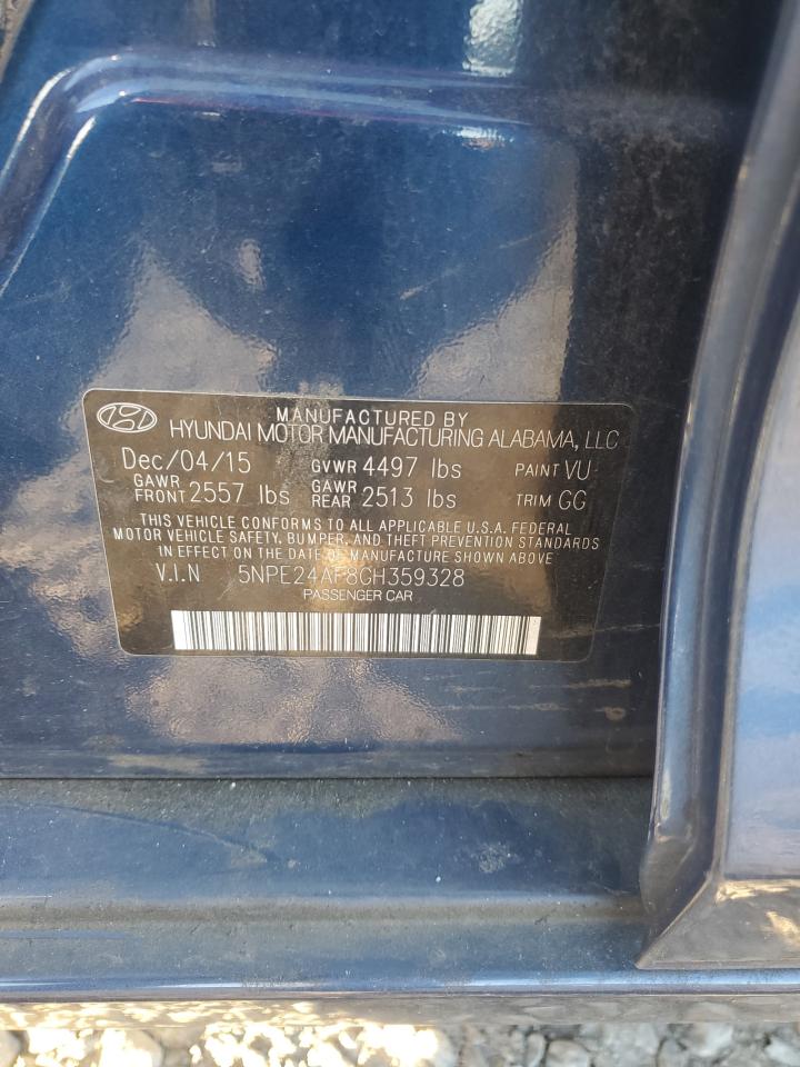 2016 Hyundai Sonata Se VIN: 5NPE24AF8GH359328 Lot: 91511665