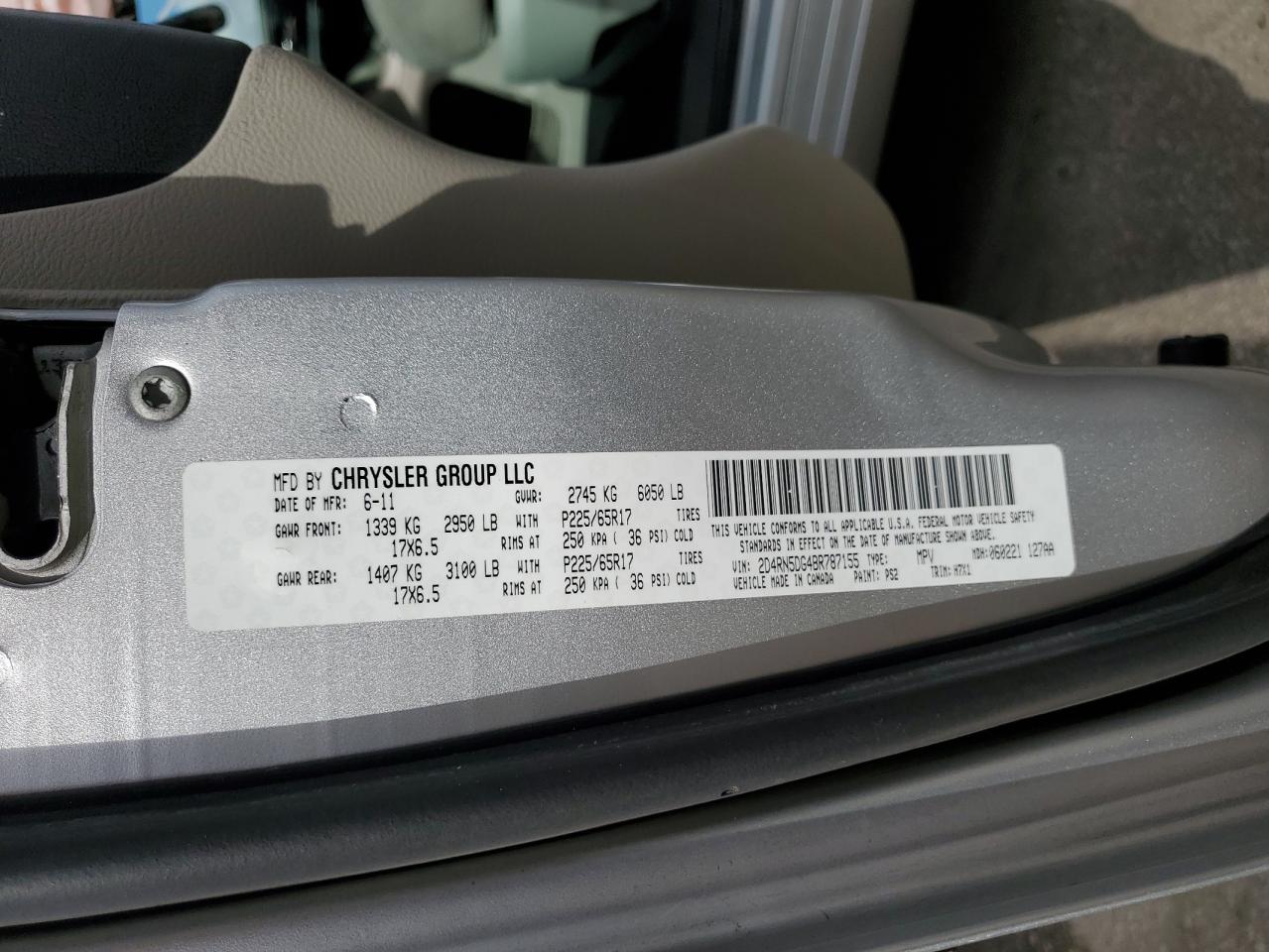 2011 Dodge Grand Caravan Crew VIN: 2D4RN5DG4BR787155 Lot: 92686775