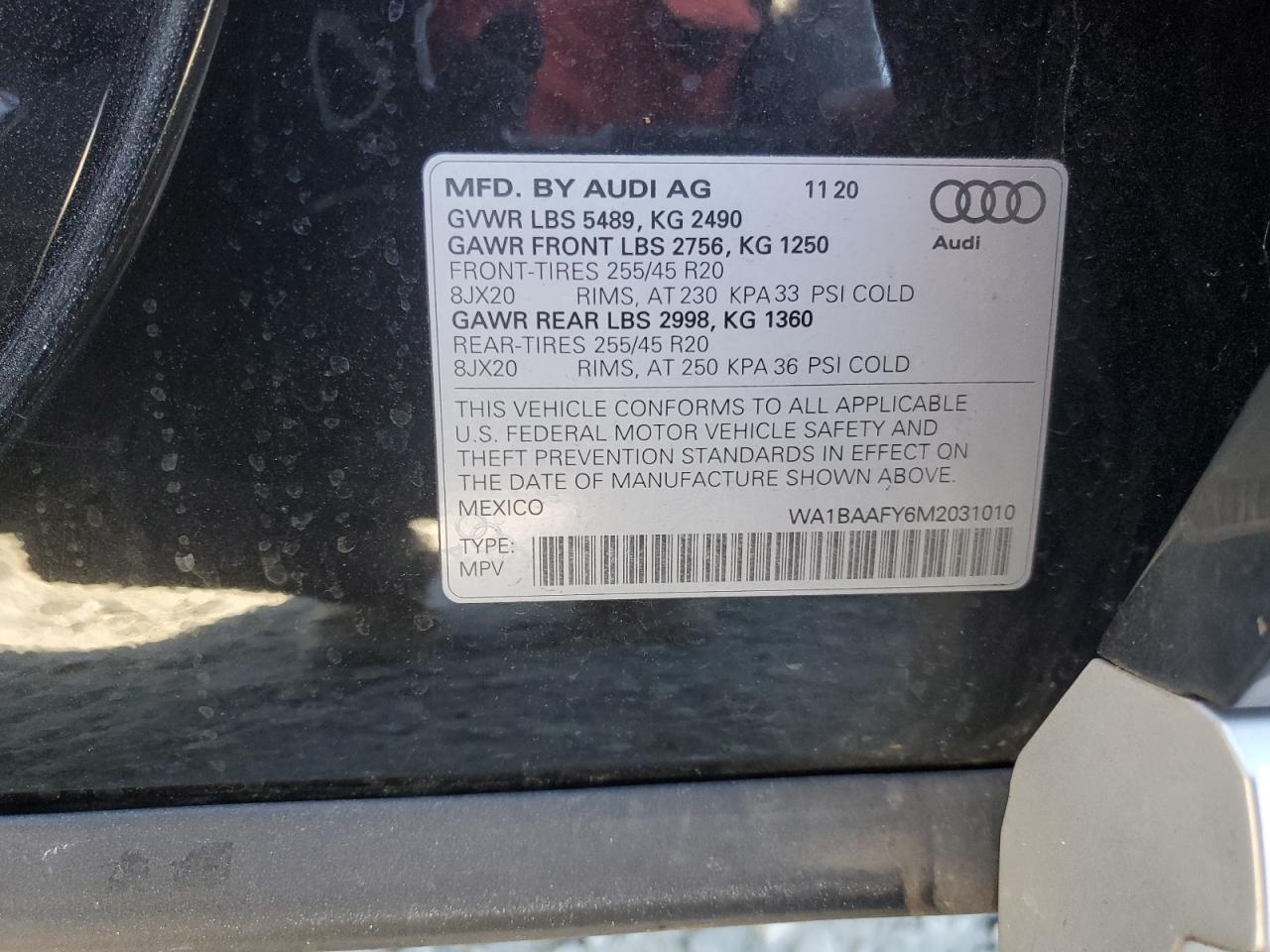 2021 Audi Q5 Premium Plus VIN: WA1BAAFY6M2031010 Lot: 92181075