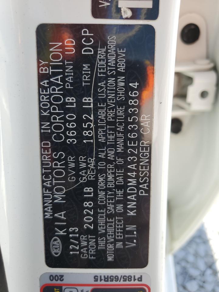 2014 Kia Rio Lx VIN: KNADM4A32E6353864 Lot: 92495505