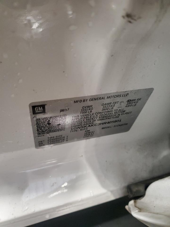 2017 Chevrolet Tahoe K1500 Ls VIN: 1GNSKAKC3HR405901 Lot: 93468435