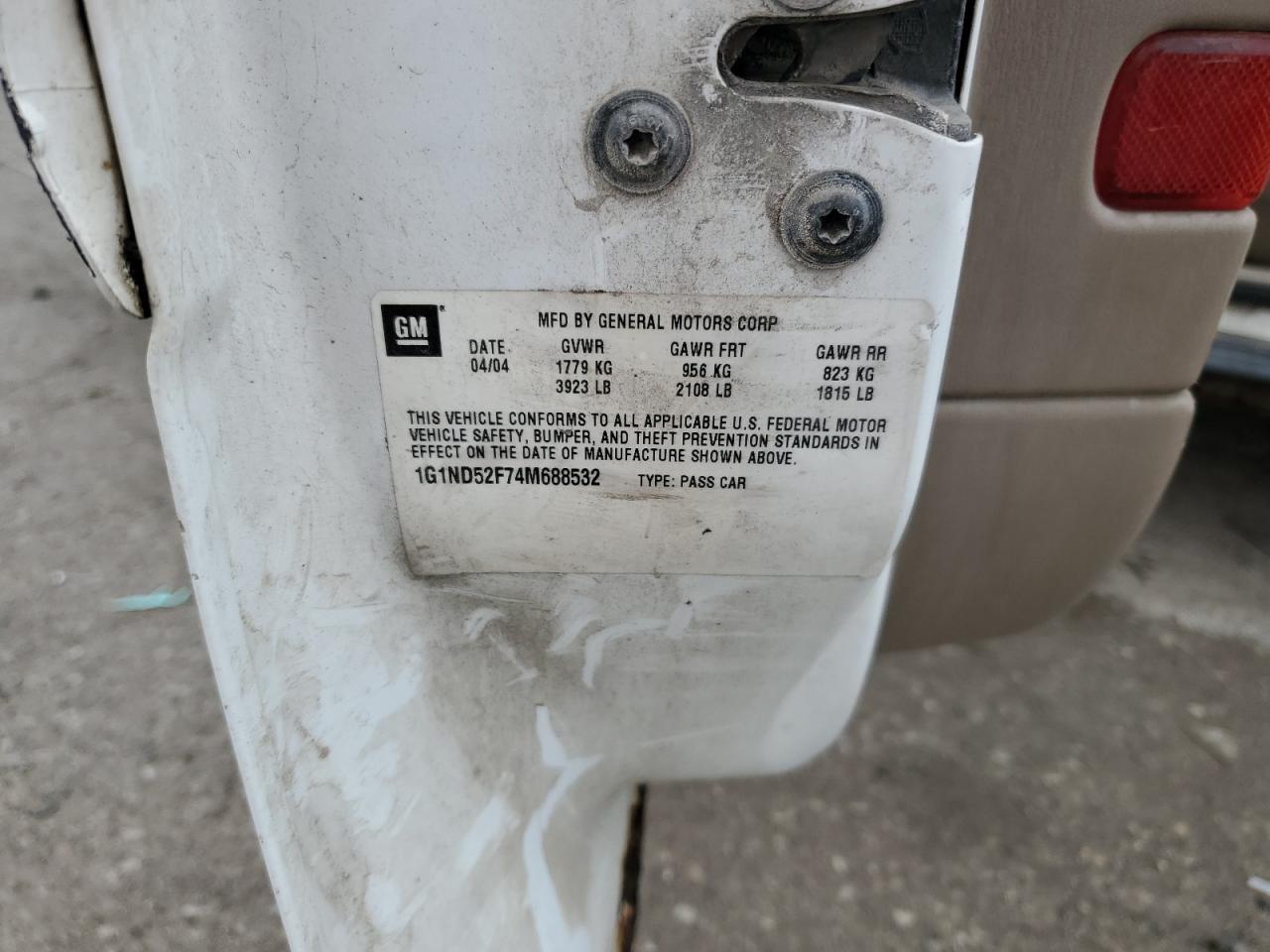 2004 Chevrolet Classic VIN: 1G1ND52F74M688532 Lot: 91989125