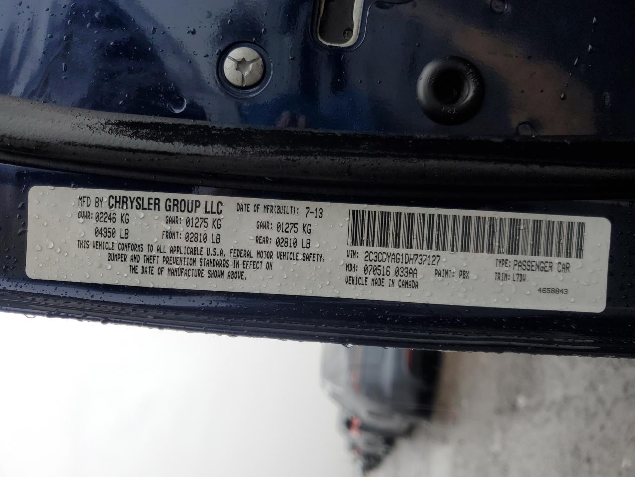 2013 Dodge Challenger Sxt VIN: 2C3CDYAG1DH737127 Lot: 93159595