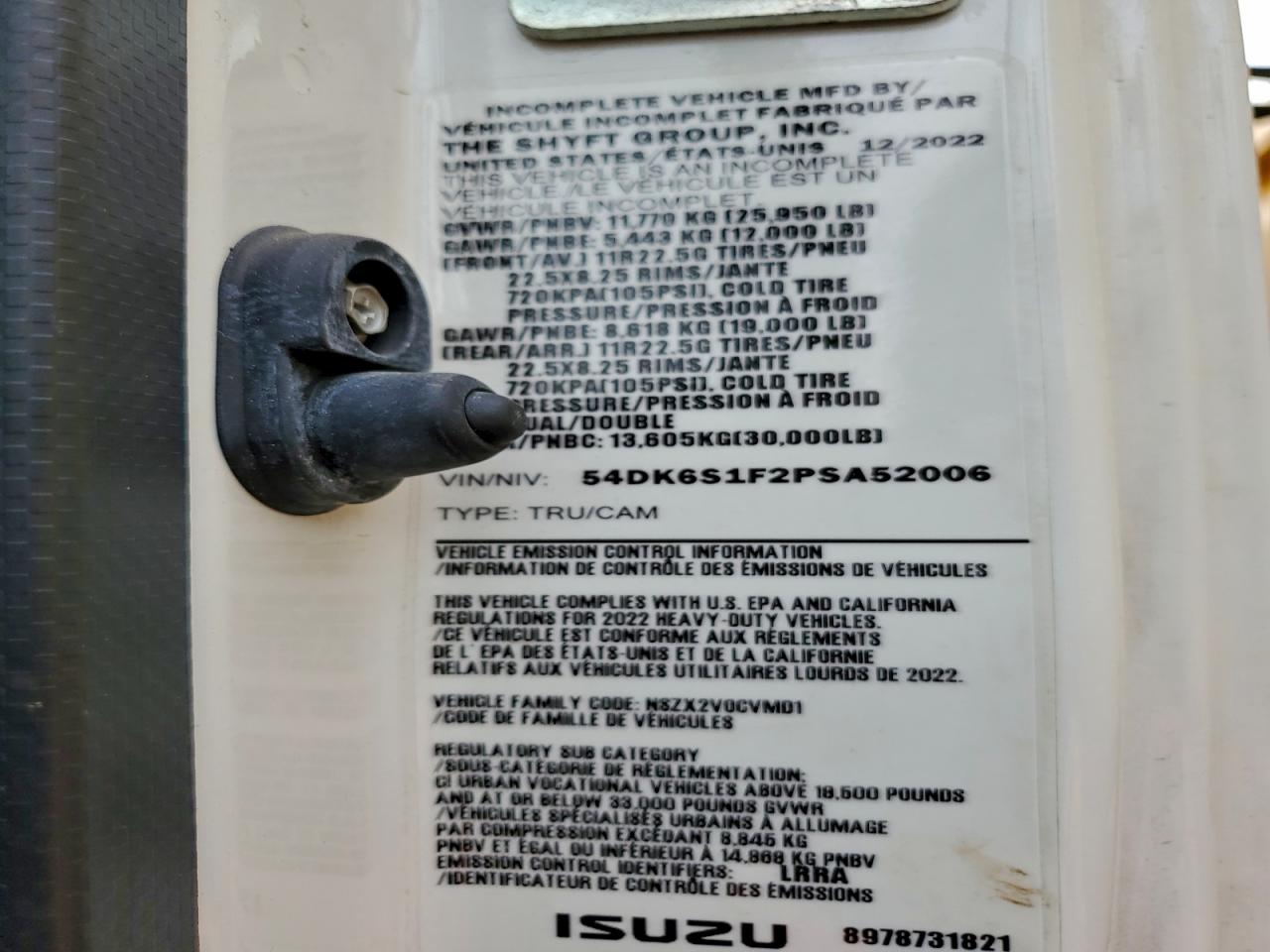 2023 Isuzu Ftr VIN: 54DK6S1F2PSA52006 Lot: 86789625