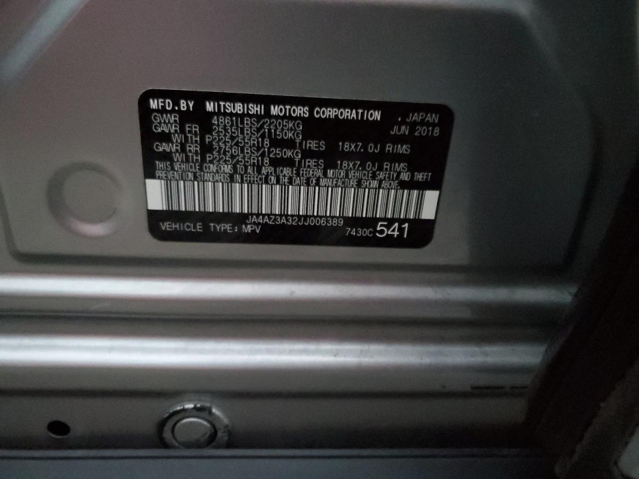 2018 Mitsubishi Outlander Se VIN: JA4AZ3A32JJ006389 Lot: 90761395